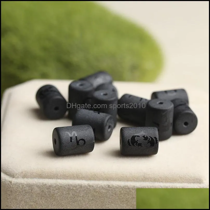 glass constellation glass cylinder beads loose spacer the zodiac charm bead for jewelry making handmade diy accessories sup sports2010