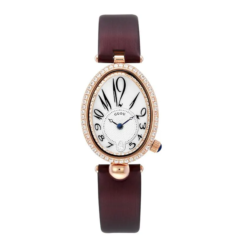 Montres-bracelets 2022 mode montre ovale femme haut marque diamant clouté élégant étanche horloge à Quartz pour femme cadeau Relogio Feminino