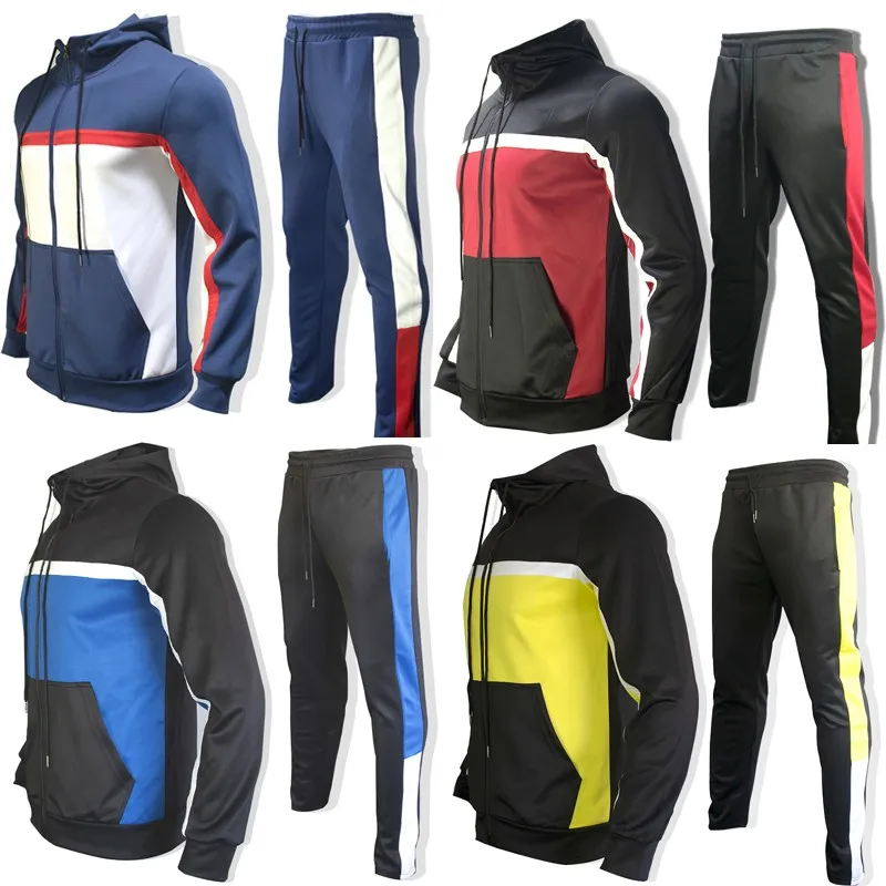 Męskie dresswear sportowy spodnie technologiczne odzież sportowa Casual Pant TrackSuits panelowy płaszcz kardigan mężczyzna Mężczyzna azjatycki szie m/l/xl/2xl/3xl p80