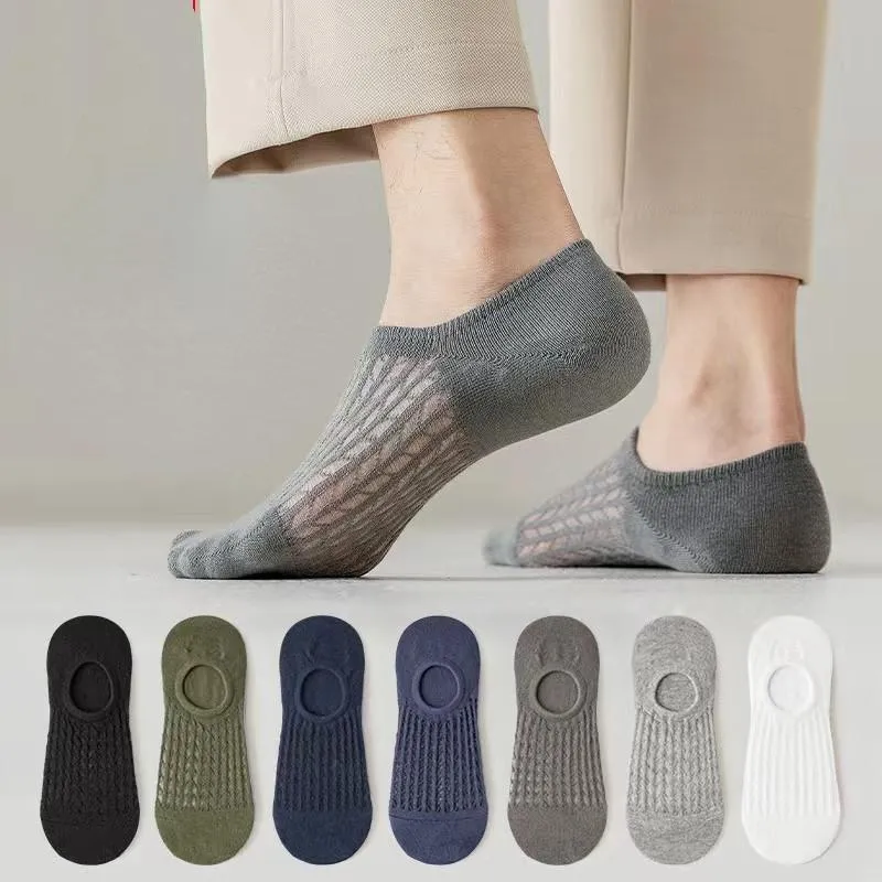 Men's Socks Pairs Cotton No Show Mesh Men Ankle Funny Spring Summer Male Sock Invisible Fun Breathable Low Tube Gift Cycling SportsMen's