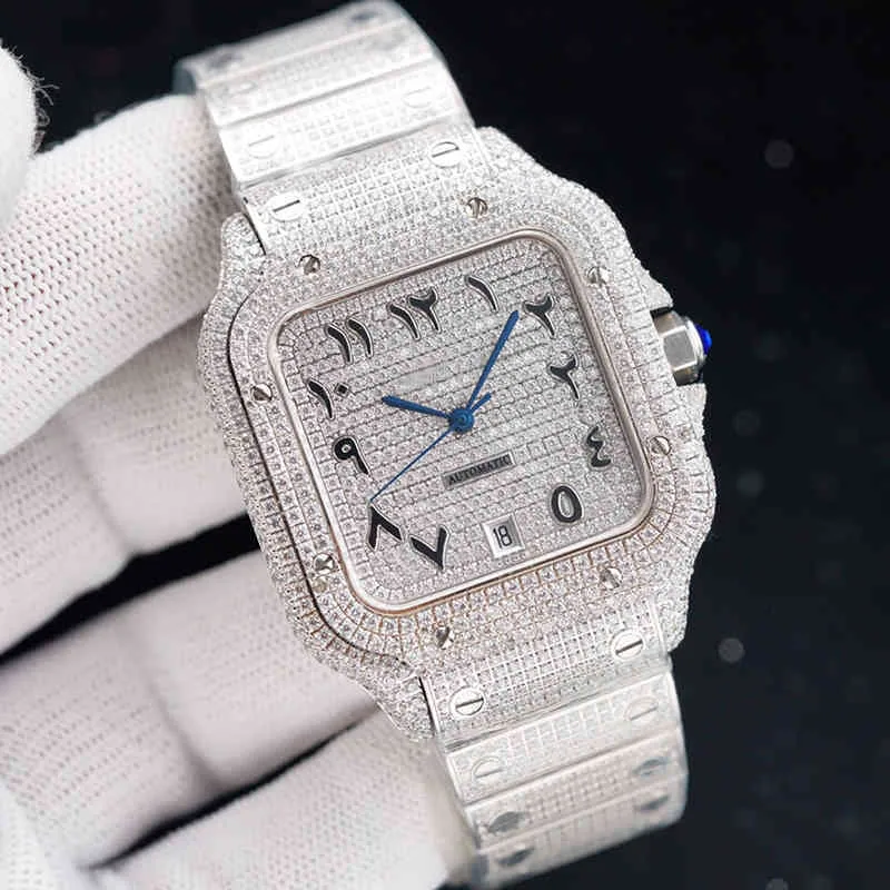 Diamant Herrklocka Automatisk Mekanisk Safirklocka 40MM Busins Armbandsur Stainls Stålbälte Montre de Luxe GiftsGAX3