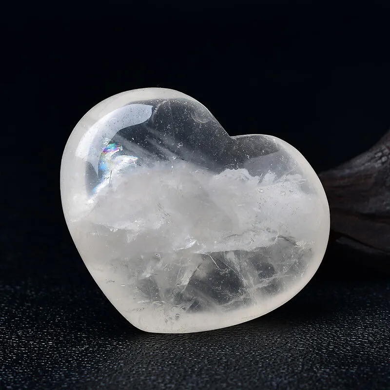 Clear Quartz Kalp Taş Reiki Mineral Doğal Taş Şifa Kristal Dekor
