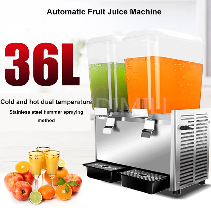 36l Desktop Automático Equipamento de processamento de alimentos Duas -cilindro duplo espremedor de bebidas frias e quentes de bebida dispensador de bebida de frutas