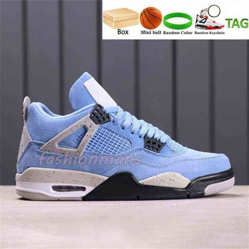 With Box 4 4s Basketball Shoes university blue white  red thunder shimmer metallic purple black cat taupe haze men women Sneakers Trainers