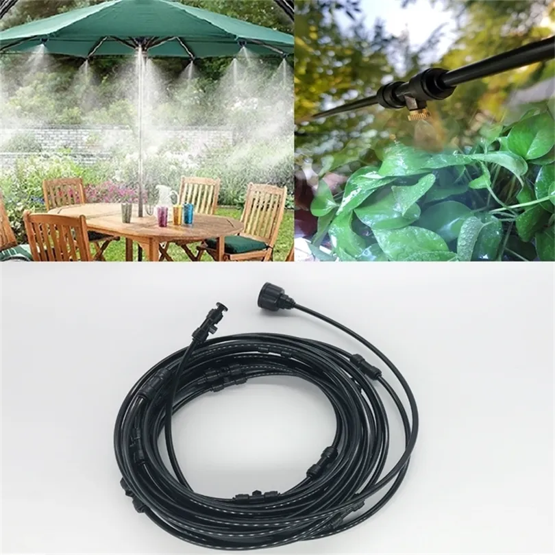 Kit de irrigador del sistema de enfriamiento por nebulización para invernadero Jardín Spray Waterring Goteo Boquilla de riego M-18M Sistema T200530