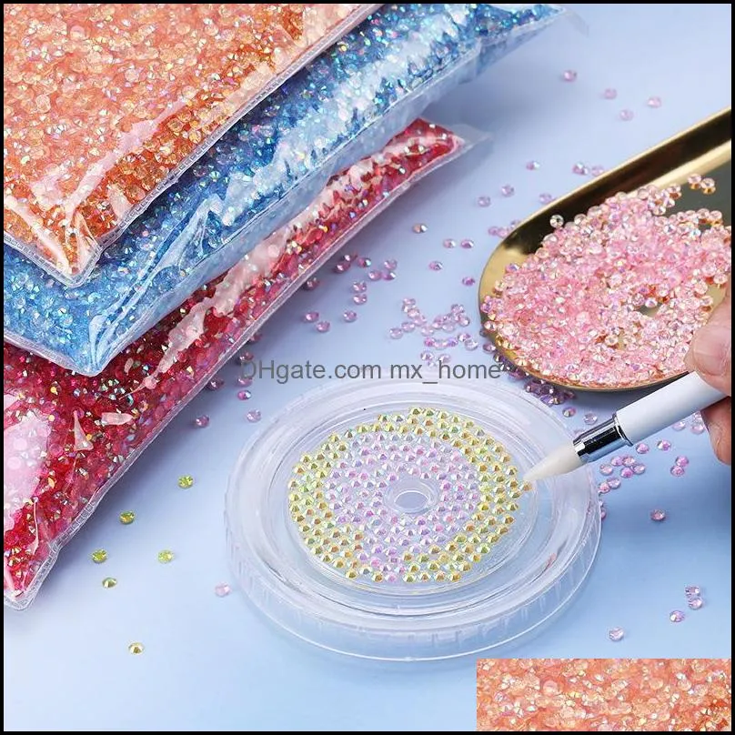 Resin AB Rhinestones Decor 2mm 3mm 4mm 5mm 6mm Wholesale Bulk Package Non Hot Fix Strass Flatback Crystal Stones Jelly Pink YFA3284