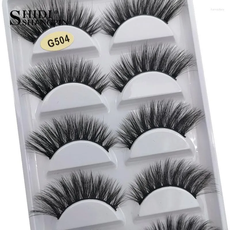 Faux cils 3/5 paires 100% vrai vison 3D cils naturels Kit de maquillage d'extension de cils doux CiliosFalse Harv22