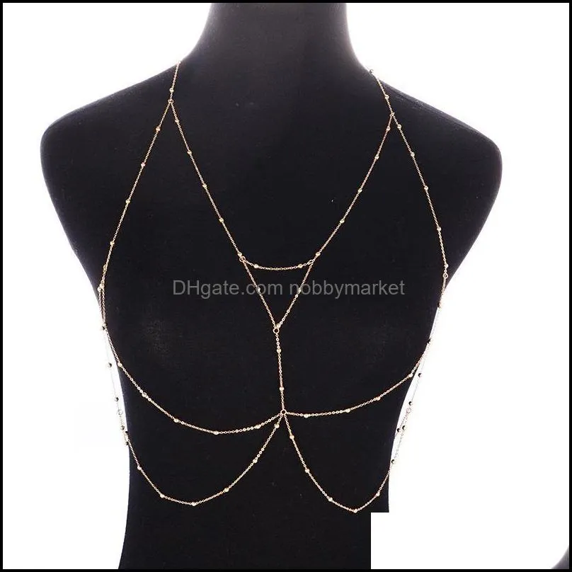 Other Beach Crystal Body Chain Beaded Bikini Chains Gold Jewelry Accessories For Women And Girls