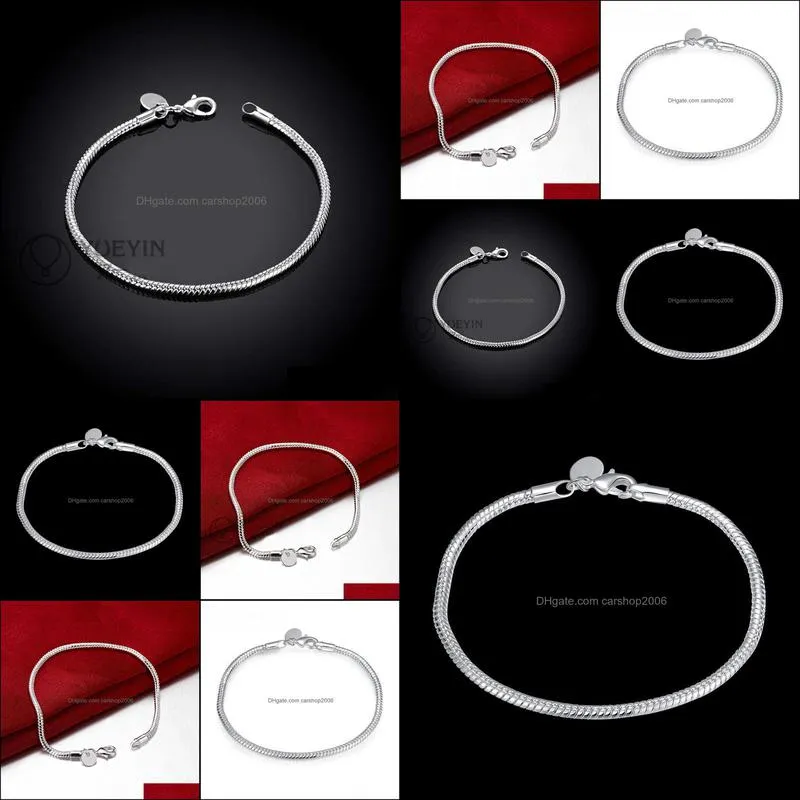 charm bracel wholesale! wholesale silver plated fashion jewelry flat snake bone bracelet & bangle carshop2006