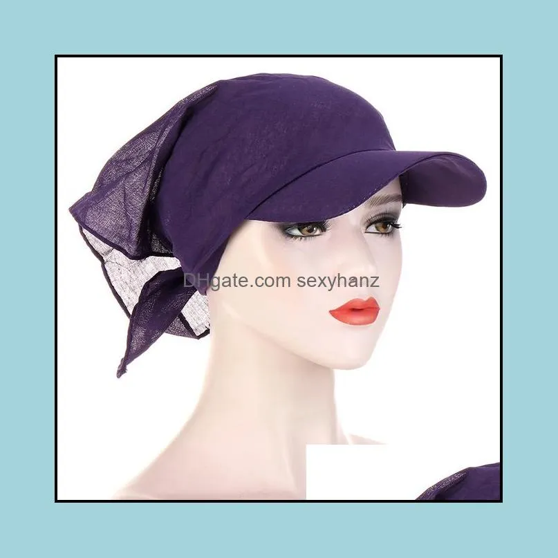 women men cotton hat fashion square scarf cap soft headscarf baseball cap outdoor wide-brim sunshade hats gift hip hop