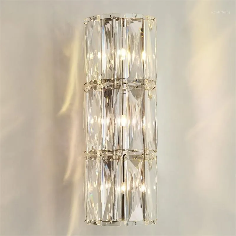 Appliques murales en cristal modernes LED salon fond applique luxe lampe de chevet Type miroir éclairage