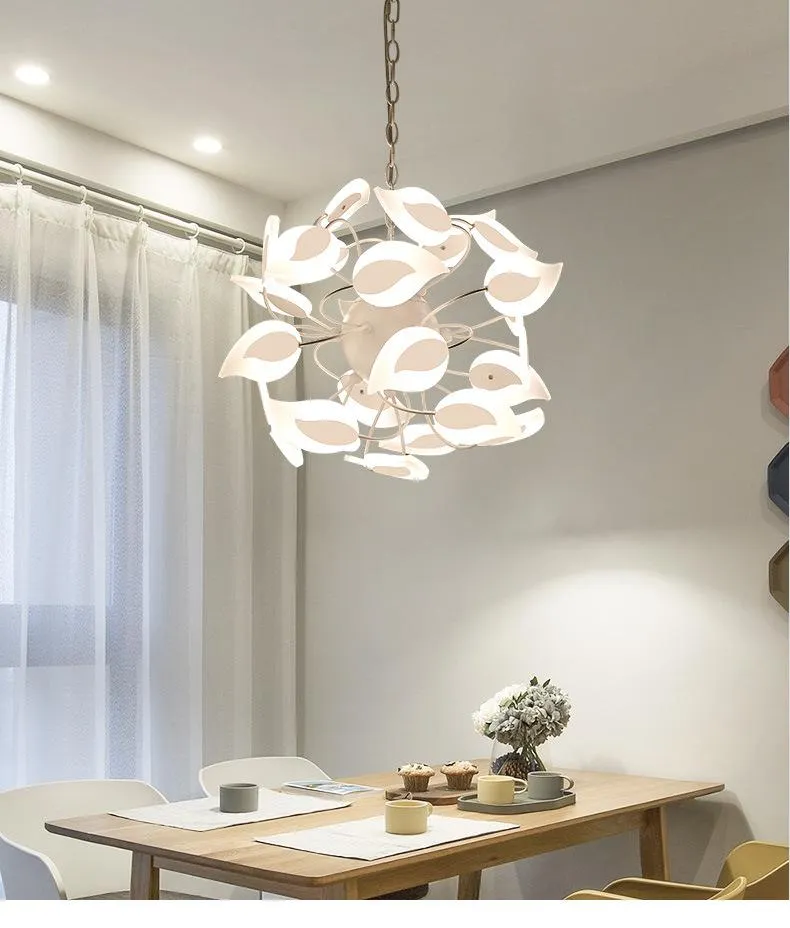 Hängslampor hembelysning vardagsrum lampan sovrum enkelt modernt kreativt personlighet träd blad atmosfärisk ljuskrona