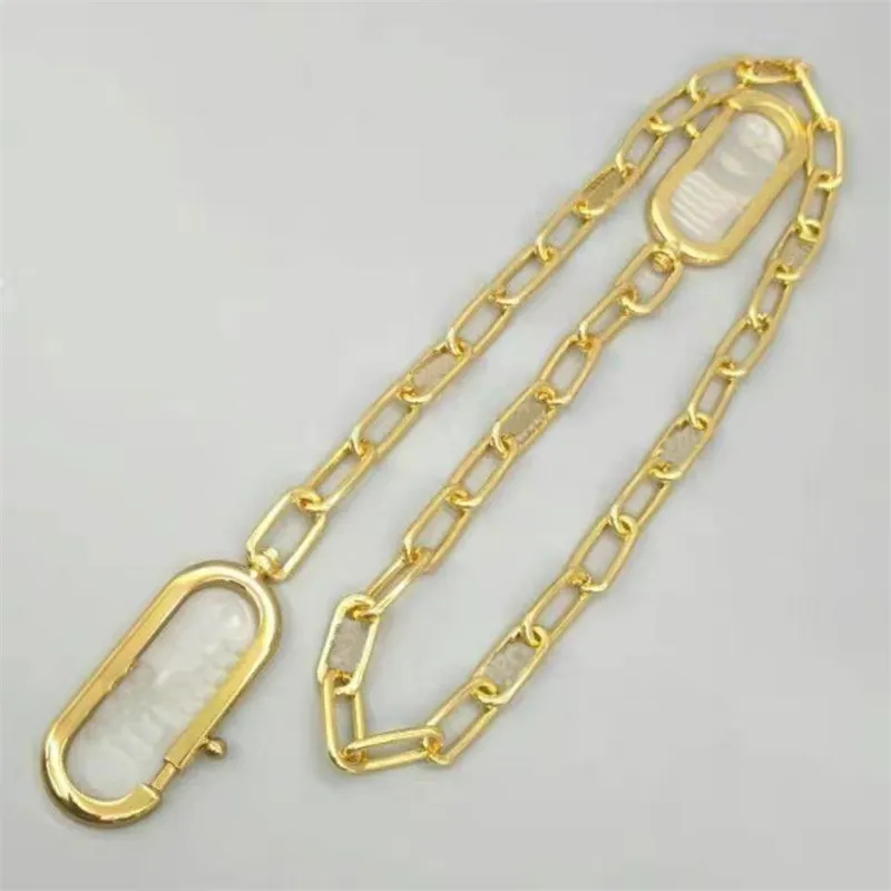 Handbag Accessories Gold-colored Metal Shoulder Strap You Chain Mesh Double Clip Women Underarm Bag Crossbody Chain2541