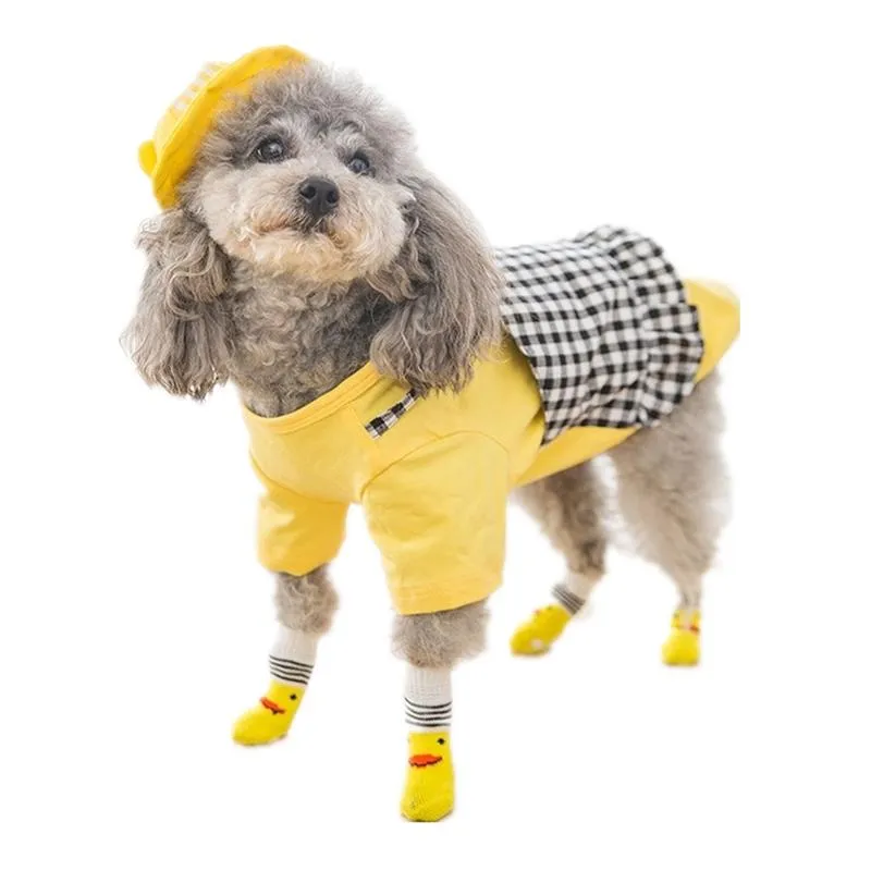 Köpek giyim 4pcs/set kış karikatür anti-kayma evcil hayvan çorapları küçük kedi köpekleri örgü sıcak hick koruyucu patik aksesuarları perroSdog giyim