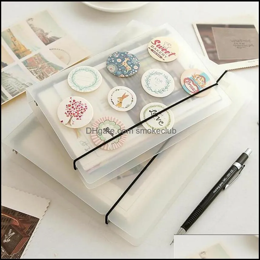 6 Holes Translucent PP Loose Leaf Spiral Binder Matte Notepad Camp for Notebook A5 A6 A7 Accessories Stationery Supplies