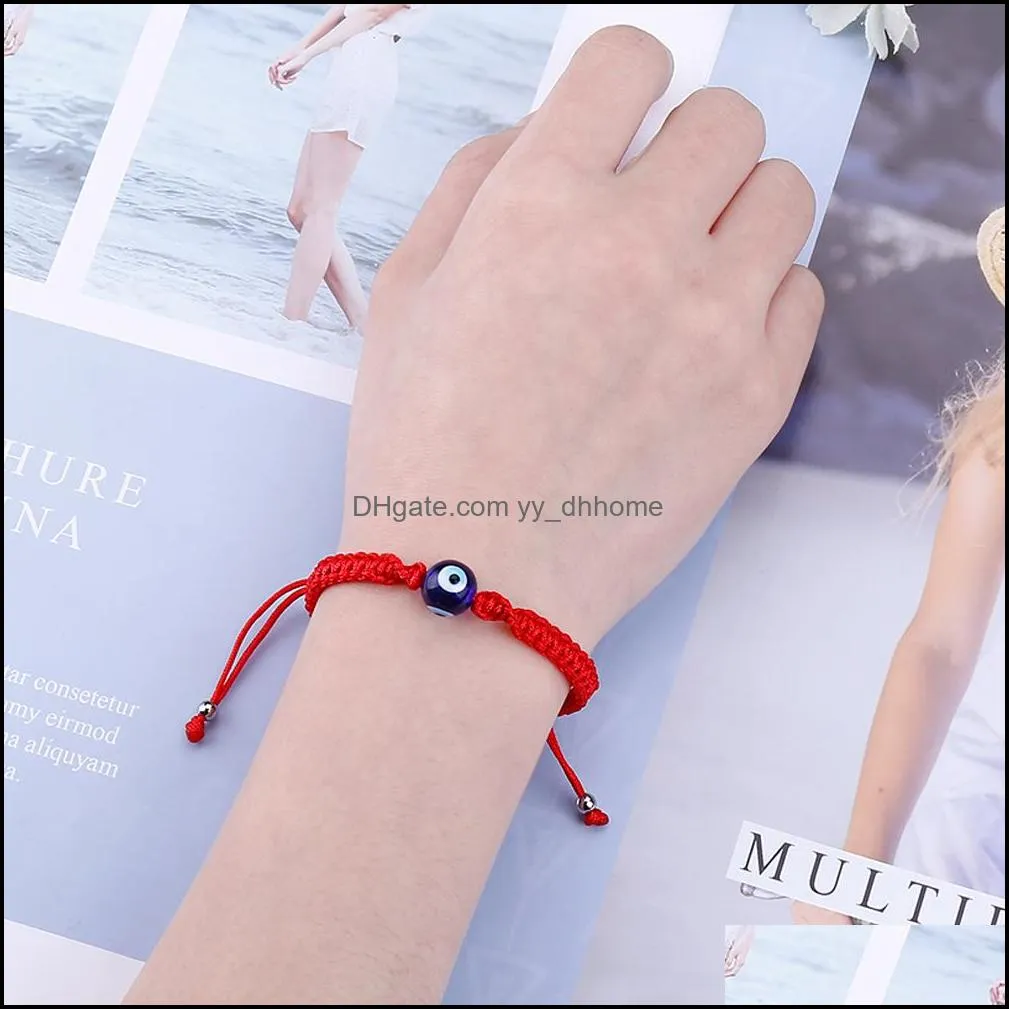 turkish evil eye handmade braided red thread string chain bracelet for women men charm lucky rope adjustable friendship jewelry gifts
