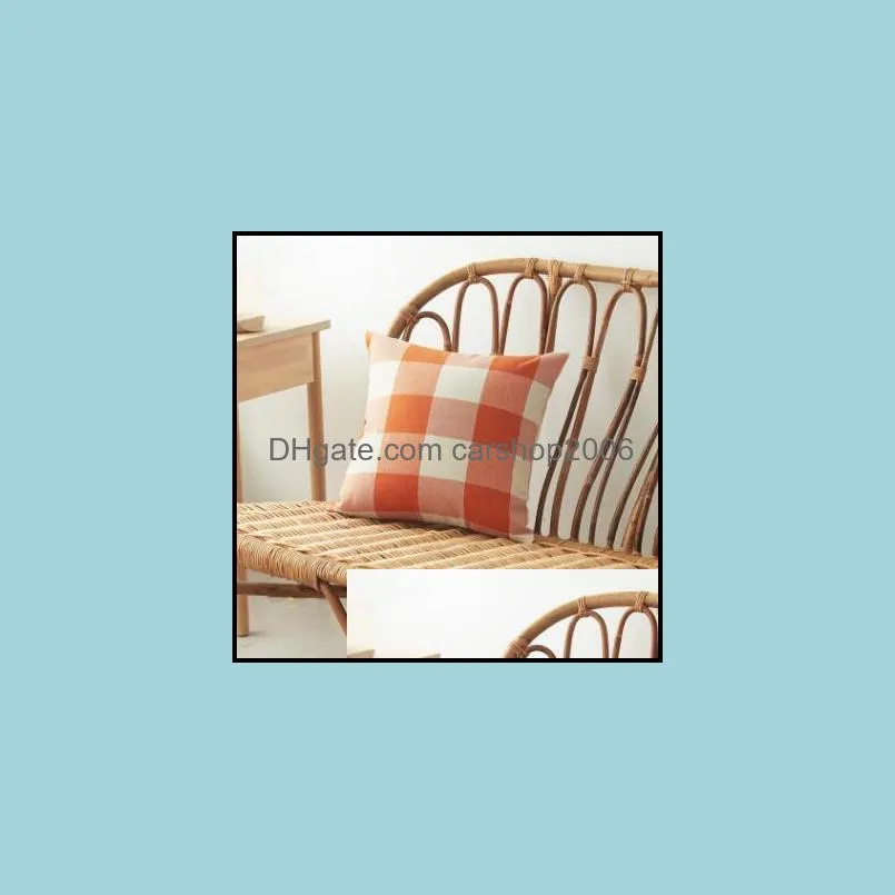 plaid hold pillow case fashion striped pillow case candy color cotton pillowcases fashion sitting room sofa decoration wy269-5q