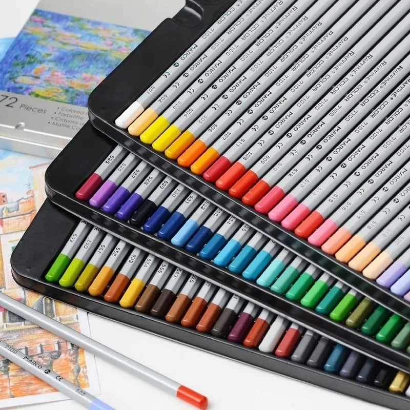 Boite de 72 Crayons de Couleur pour Adultes et Professionnels