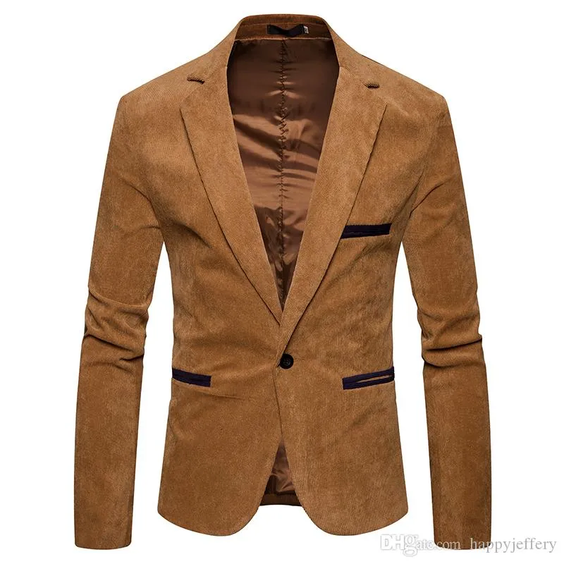 QNPQYX 2022 New Fashion Men s Corduroy Leisure Slim Suit Jacket High Quality Casual Man Blazers Jacket And Cost Men Single Button X03