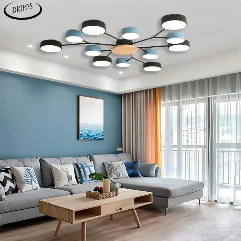Lampes suspendues Style nordique chambre à coucher chambre LED plafonnier moderne minimaliste salon El Villa éclairagePendentifPendentif