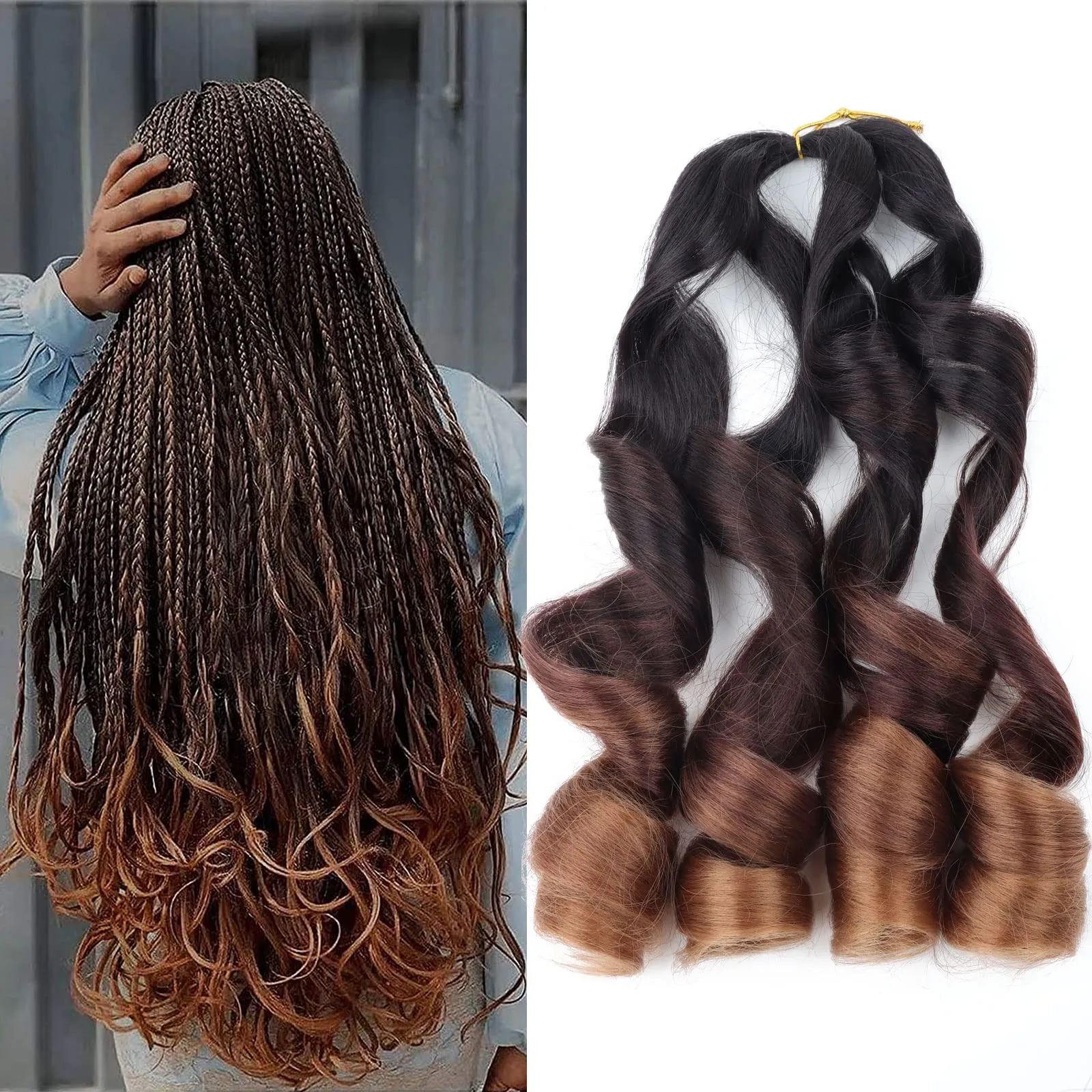 Cheveux de Crochet de vague lâche de 22 pouces pour les femmes noires cheveux de tressage synthétiques ondulés pré-étirés bouclés