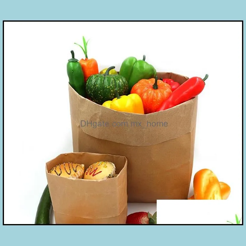 2000 pieces of japanese kraft paper oil-proof food bag square bottom disposable take-out storage bread packaging bags size 150*90*270mm