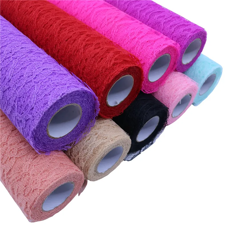 Lace Tulle Roll Fabric Runners Table DIY Craft Baby Shower Wedding Party Christmas Decoration for Home Table 10 Yds