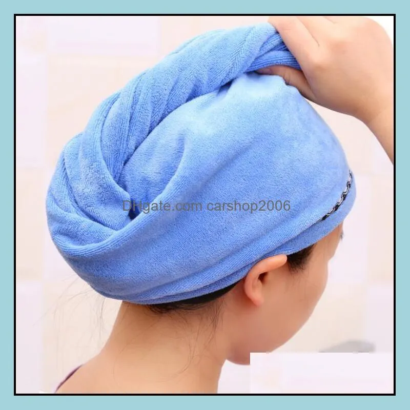 shower caps drying towel turban wrap hat cap spa bathing magic quick dry microfiber towels 24*65cm hair tools lxl813y