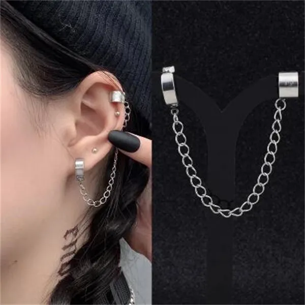 1 Stück Edelstahl Schmerzlos Ohrclip Ohrringe für Männer Frauen Punk Silber Farbe Nicht Piercing Gefälschte Ohrringe Schmuck Geschenke GC1012