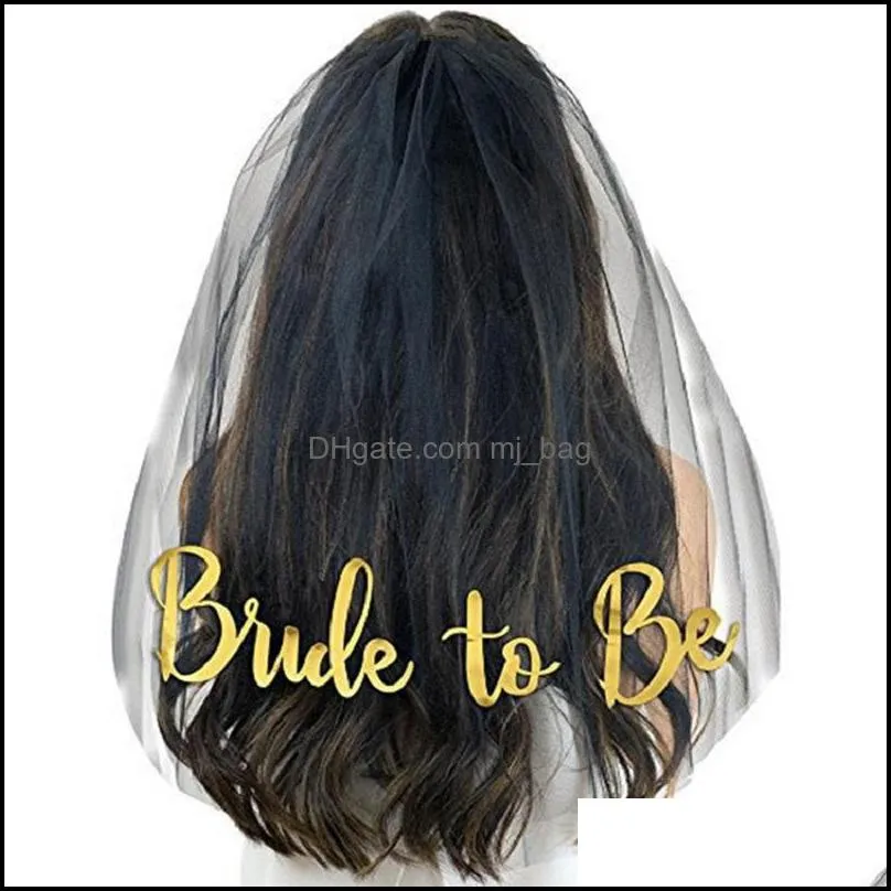 glitter bride to be wedding veil bridal veils double layers for bridal shower party decorations accessories