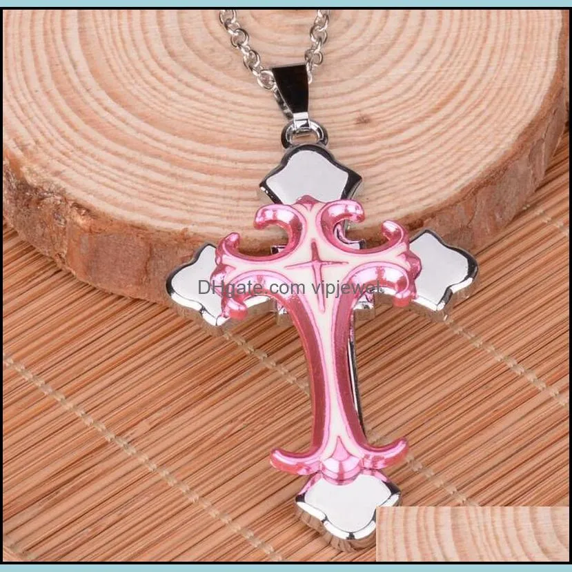 brand new christian plating drops cross pendant necklace short section wfn020 (with chain) mix order 20 pieces a lot k6096