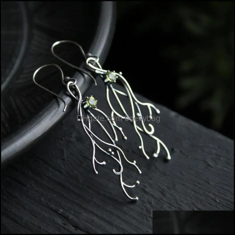 dangle & chandelier silver color earrings twigs botanical jewelry elven nature styledangle dangledangle