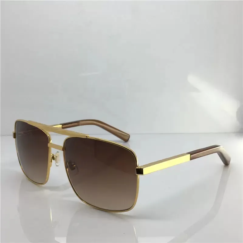 2022 Fashion Classic 0259 zonnebril voor mannen metaal vierkant goud frame UV400 unisex vintage stijl houding zonnebrillen bescherming brillen bril met doos