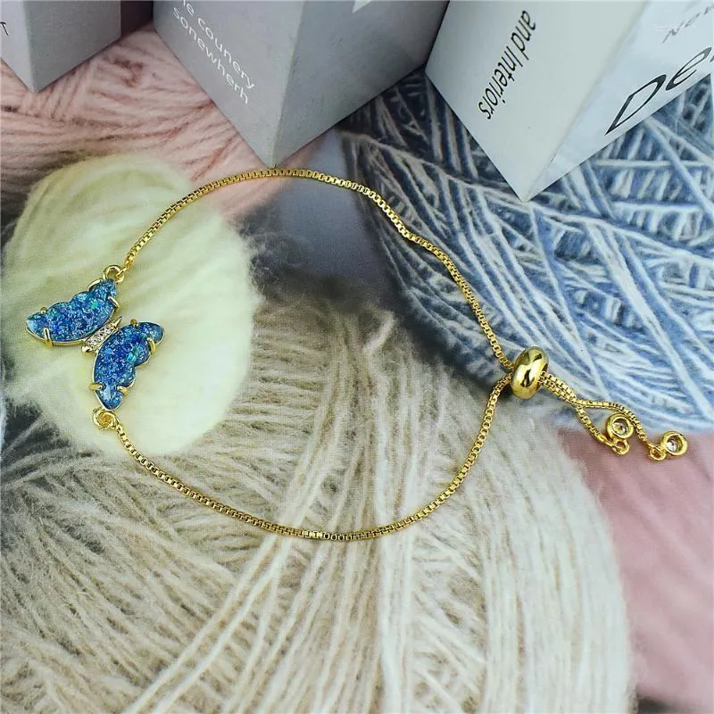 Perlenstränge 2022 Koreanische Version Glas Schmetterling Einstellbare Massive Armband Damen Schmuck Geschenke Herren Exquisite Großhandel Kent22