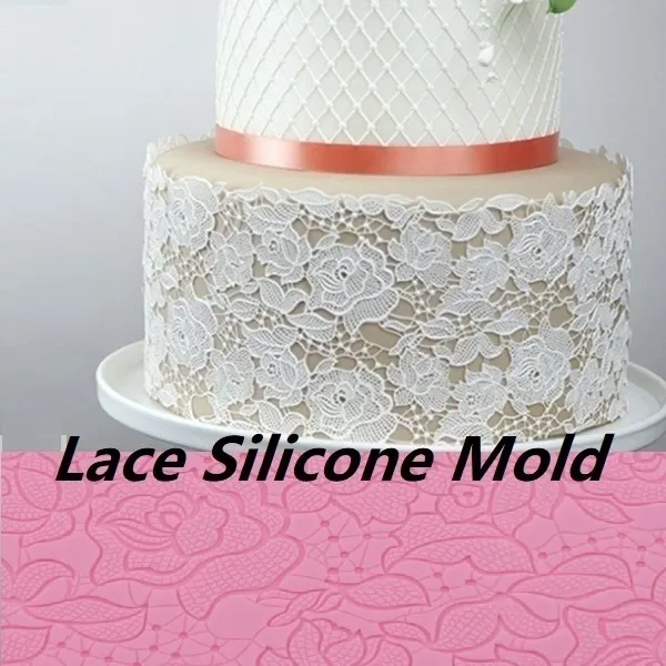 Rose Silicone Mold Lace Mat Fondant Mould Cake Decorating Tool Chocolate Gumpastes Kitchen Accessories 220601