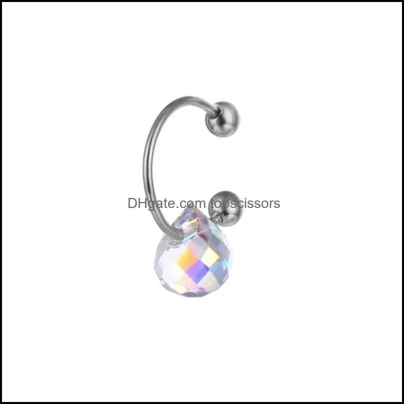 crystal nose ring with ball body piercing jewelry for women and girls
