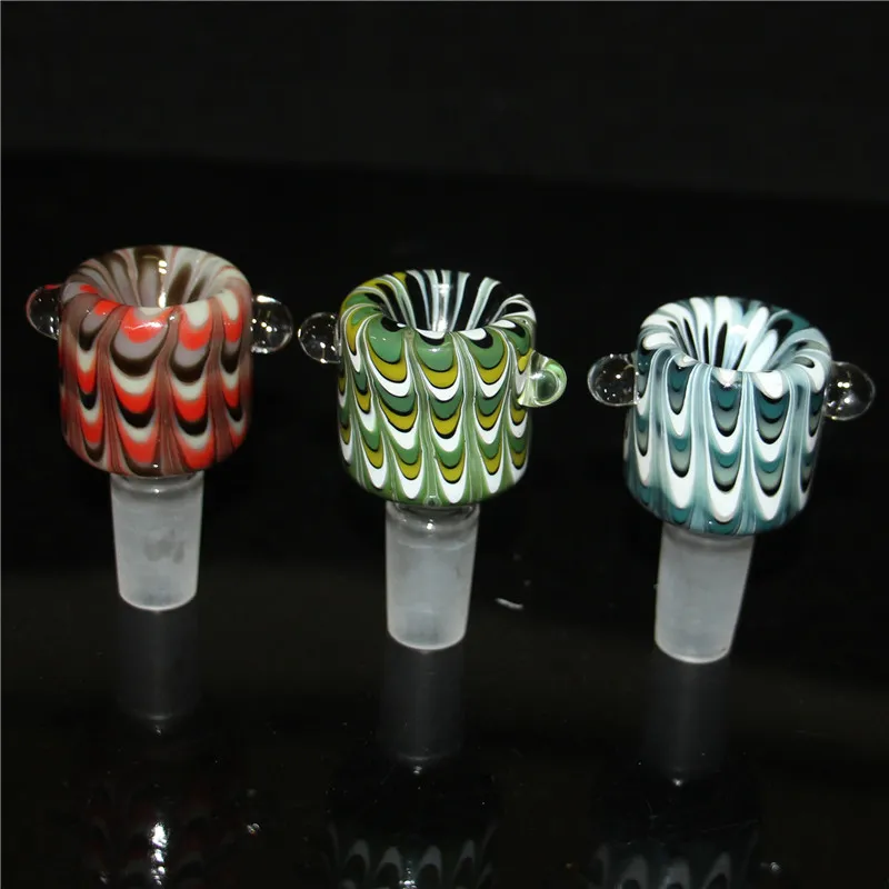 5 Styles Heady Hookah Glass Bowls 14mm Male Colored Funnel Bowl Piece Dry Herb Tobacco Smoking Accessories For Quartz Banger Oil Rigs