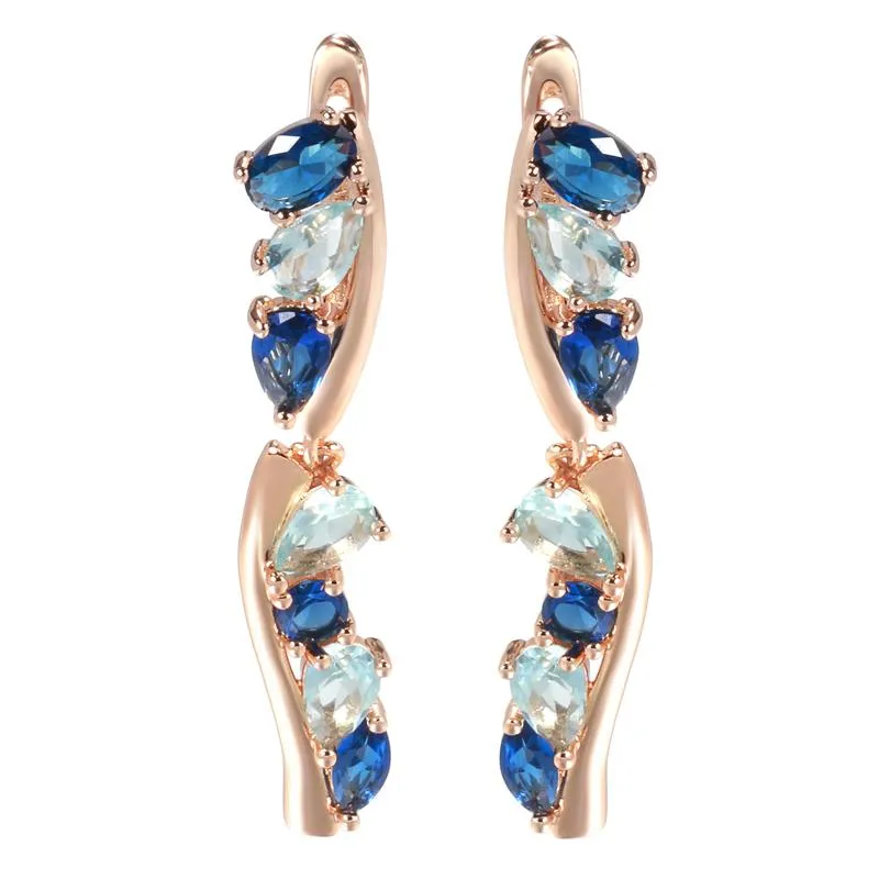 Brincadeiras de pedra de zircão natural de lustre -lustre de luxo azul de luxo