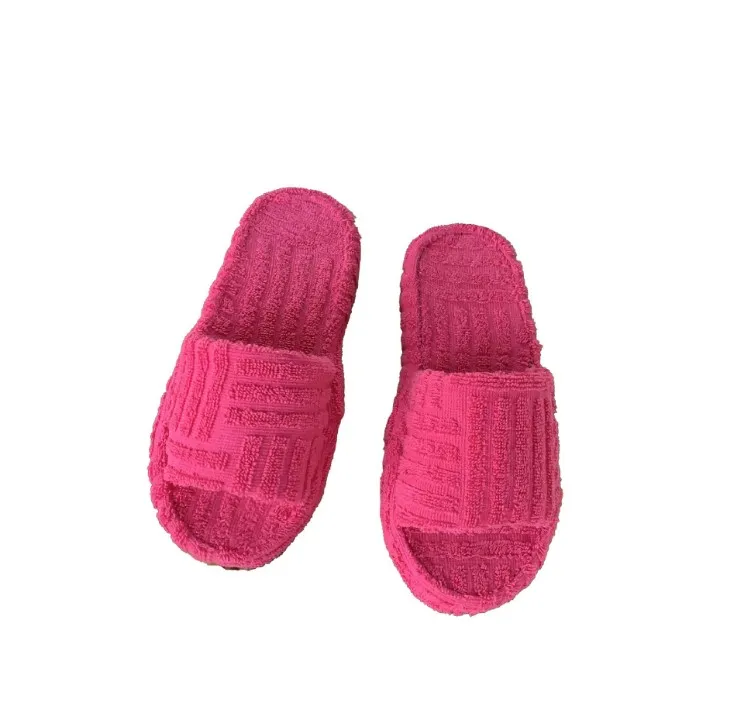 Women Summer Slippers bench shoes Stylish comfortable female lady thick bottom soft sole flat Woolly slippers round toe female non slip versatile sandals G72625