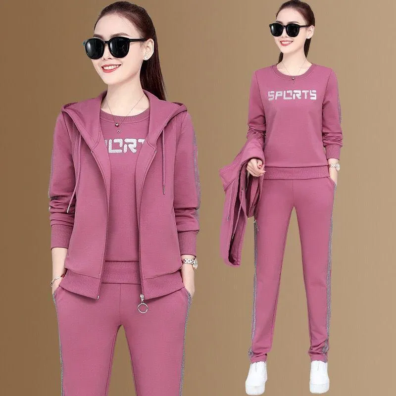 Womens Fashion Tracksuit Set For Spring And Autumn Loose Fit