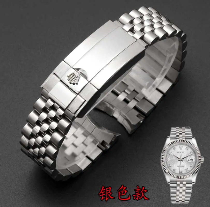 Titta på band 20mm Watch Bands Hight Quality Watchbands för Oysterpertual GMT Datejust Metal Strap Accessories Steel Armband Chain Hele22