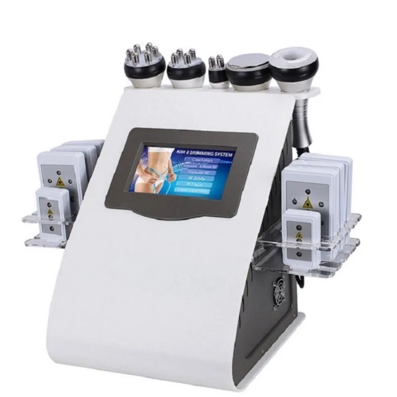 Peroutière 8 pads Corps et radiofréquence Meilleur aspirateur professionnel 40k RF Fat Lipo Laser échographie 6 en 1 machine de cavitation