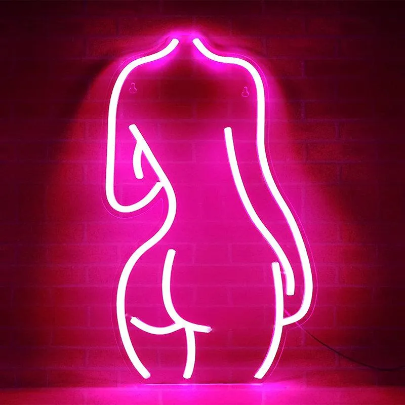 Inne oświetlenie żarówki rurki Wanxing Neon LED Znak Kobiety Seksowne ciało w kształcie ciała Ściany Światło do baru do sypialni Dekor