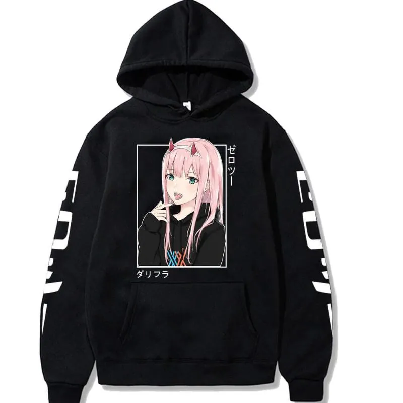 Felpe con cappuccio da donna Felpe Kawaii Anime Darling In The Franxx Zero Two Graphic Uomo/Donna Pullover Felpa Harajuku Oversize Streetwea