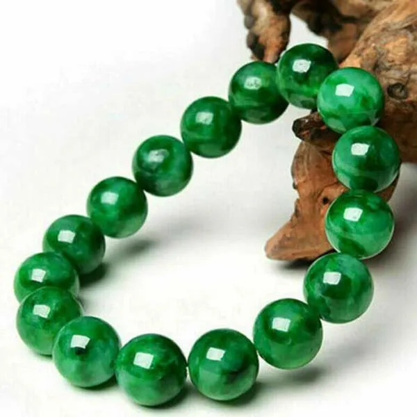 12 mm natuurlijke ronde groene jade jadeïet edelsteen kralen armband armband 7,5 "AAA