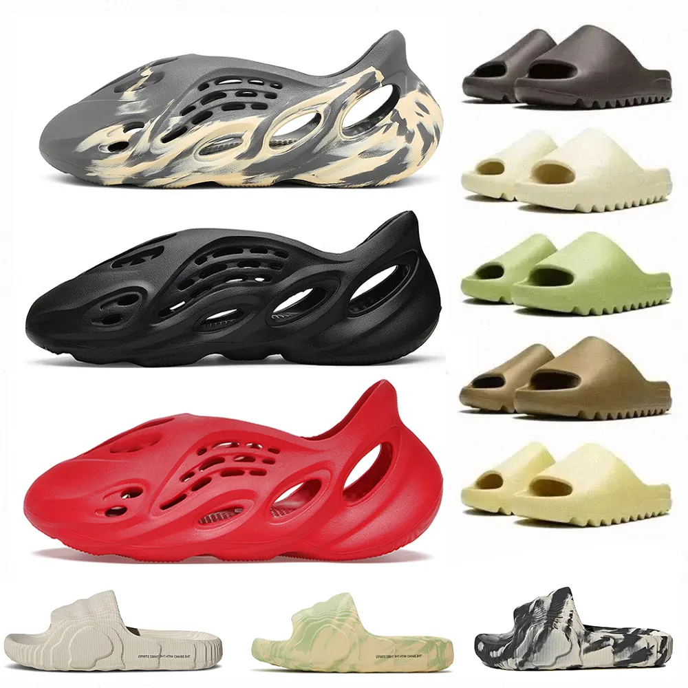 Modedesigner Slides Tofflor Herr Dam Sandaler Blomma Röd Grön Blå Hemma Living Slide Print Slides Flip Flops Sommar Beach Platt Plattform Dam Sandali 36-47