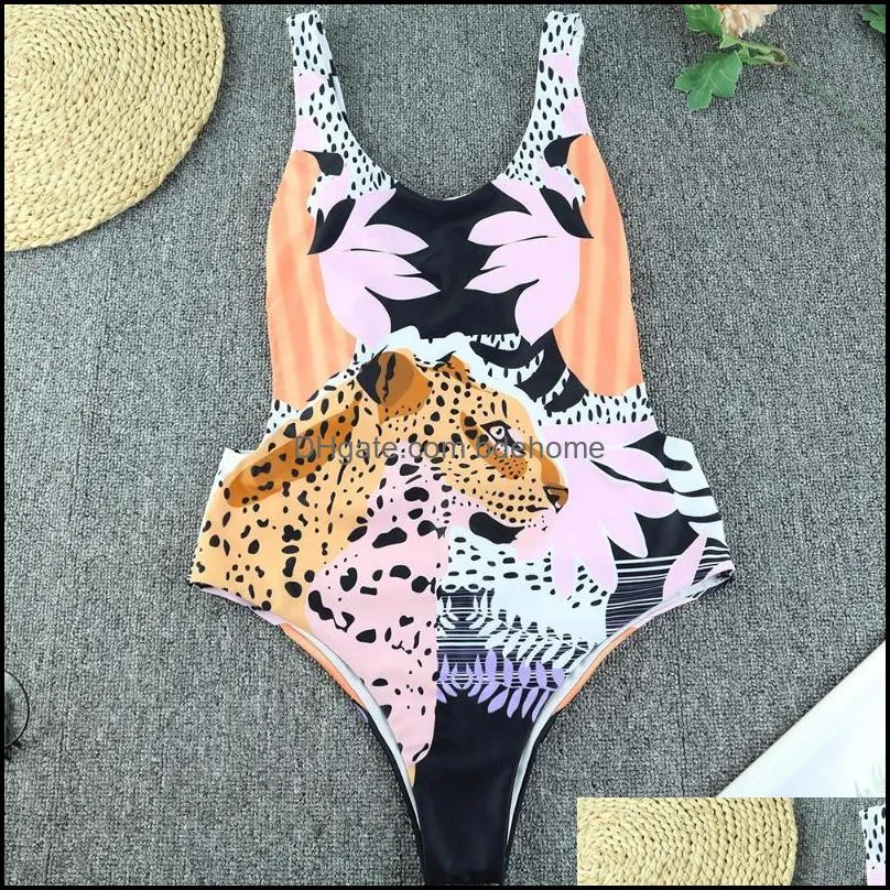 Sexy Swimsuit Women One Piece Push Up Monokini Fashion Swimwear Female Tiger Print Bathing Suit Elegant Bodysuit Bikini 2022