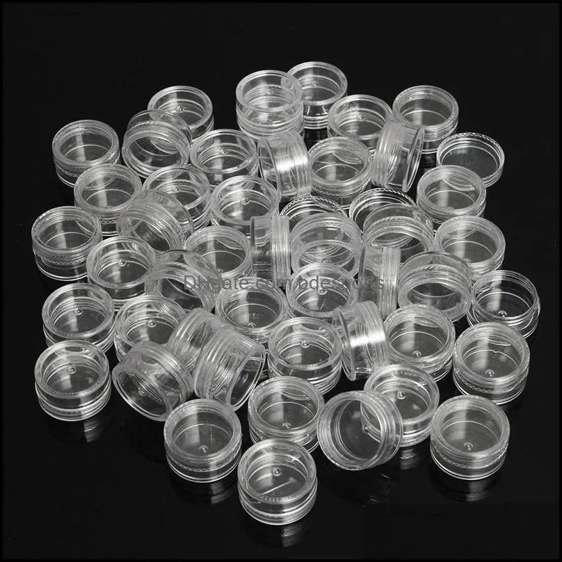 Empty Plastic Cosmetic Makeup Jar Pots Transparent Sample Bottles Eyeshadow Cream Lip Balm Container