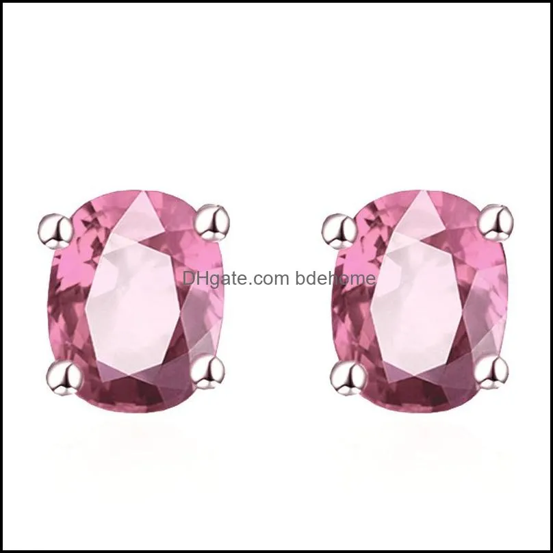 lady fashion jewelry cubic zirconia stud earrings for women noble wedding party earring fine birthday gift
