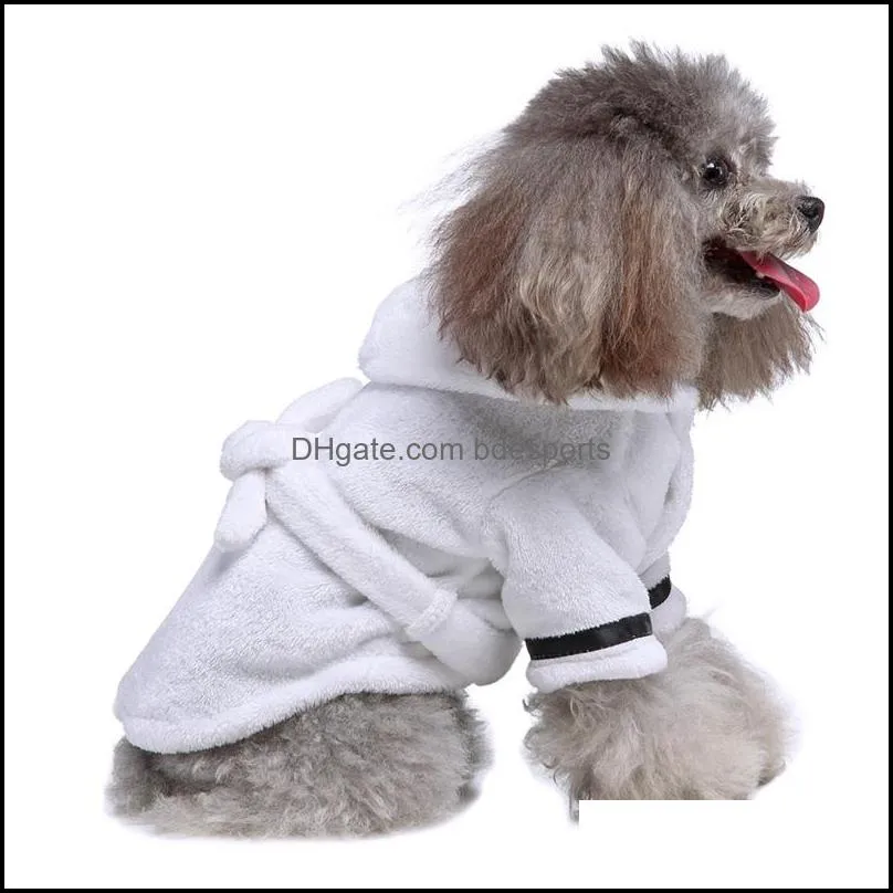 Dog Apparel Dogs Bathrob Pajamas Sleeping Clothes Soft Pet Bath Washing Drying Towel for Puppy Cats Pets Accessories Pet Towels